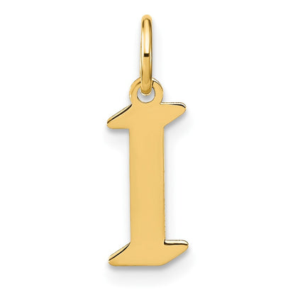 14k Yellow Gold Letter I Initial Pendant for Women
