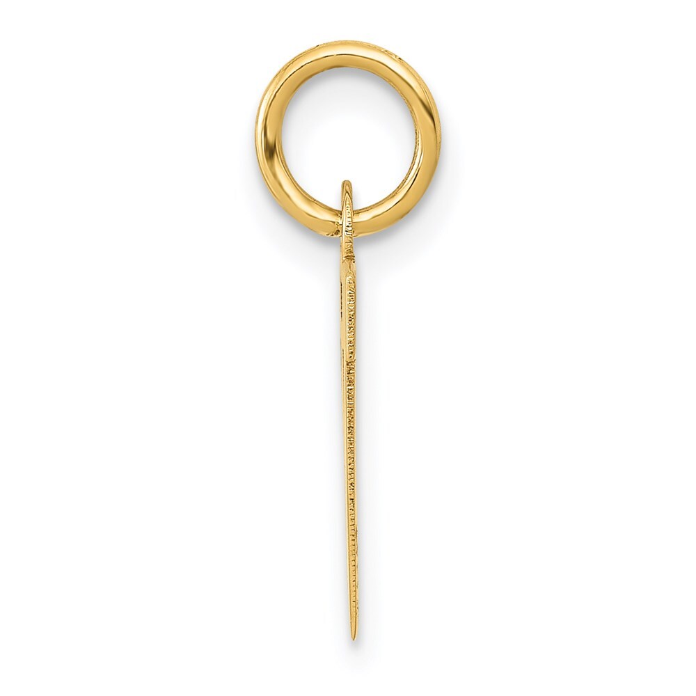 14k Yellow Gold Small Block Letter W Initial Charm Pendant for Women