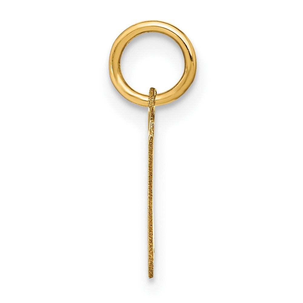 14k Yellow Gold Letter W Initial Pendant for Women
