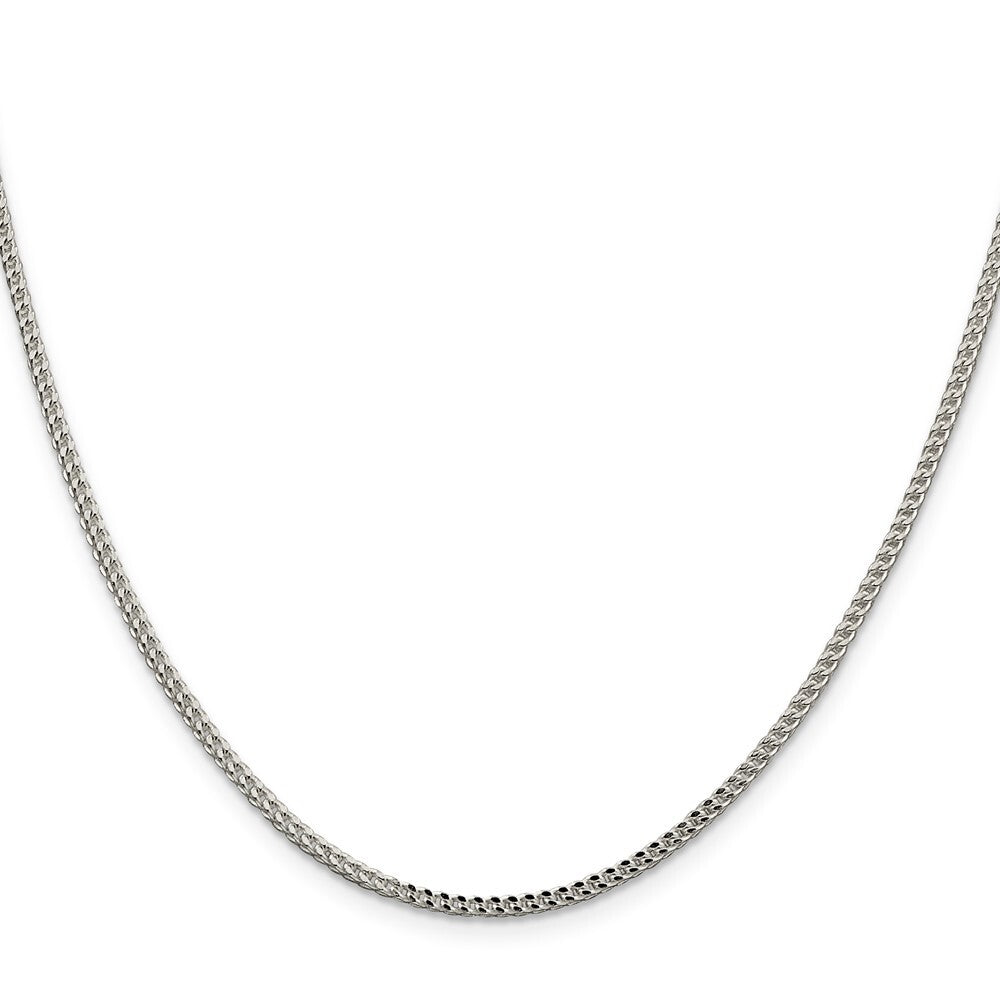 Sterling Silver 2mm Diamond-cut Square Franco Chain