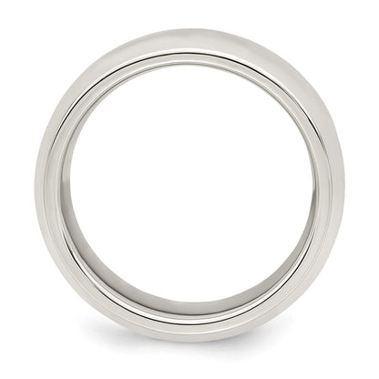 Sterling Silver 7mm Beveled Edge Size 13 Band Ring