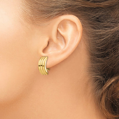 14k Yellow Gold Omega Stud Earrings