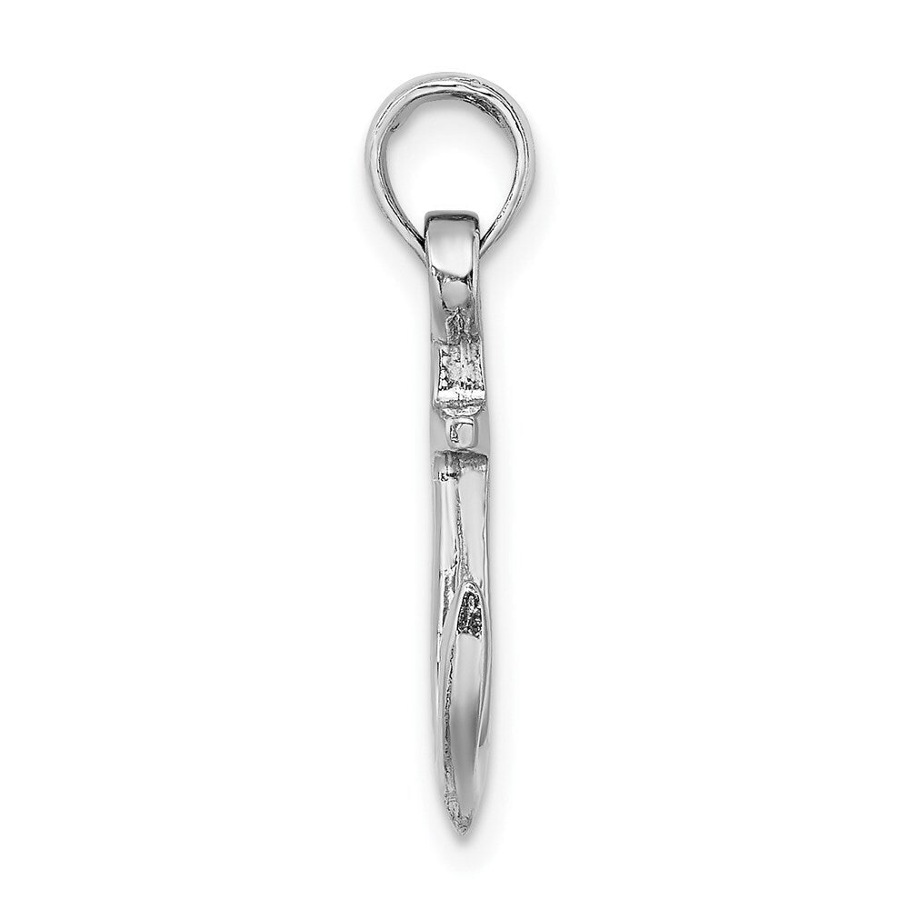 14k White Gold Anchor Pendant for Women