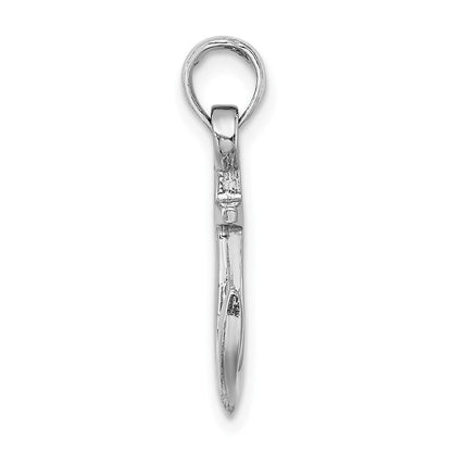 14k White Gold Anchor Pendant for Women