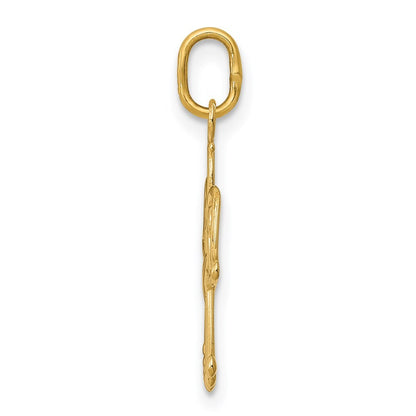 14k Yellow Gold Angel Charm Pendant for Women