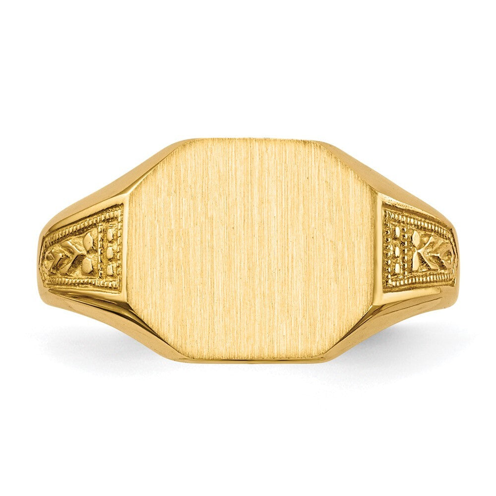 14K Yellow Gold 9.0x11.0mm Open Back Signet Ring