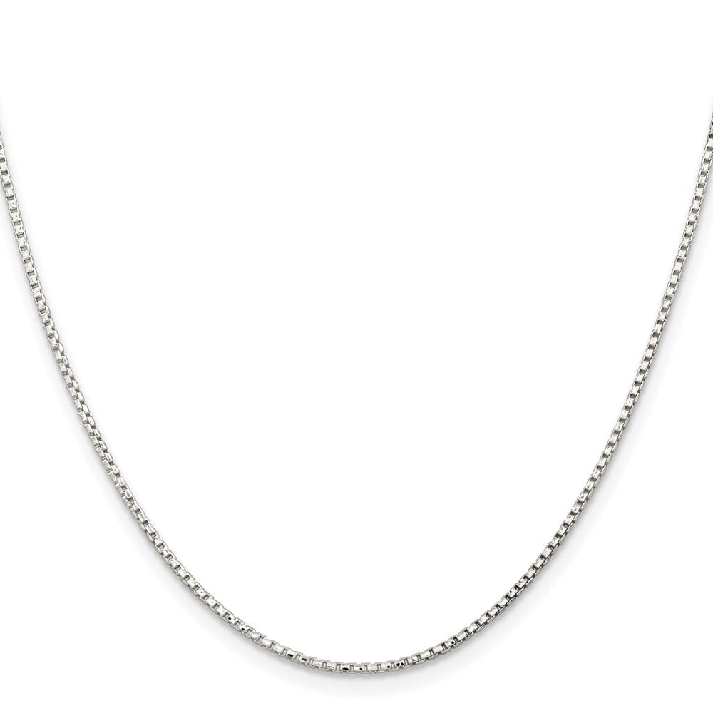 Sterling Silver 1.3mm Diamond-cut Round Box Chain