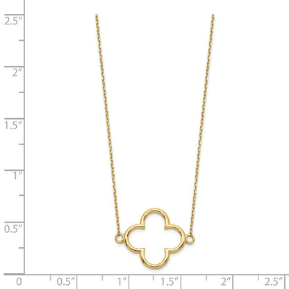 14k Yellow Gold Small necklace Quatrefoil Design