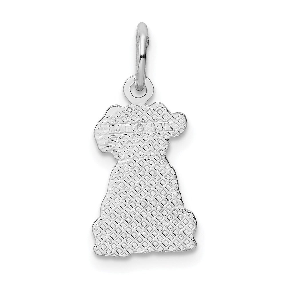 14k White Gold Puppy Charm Pendant for Women