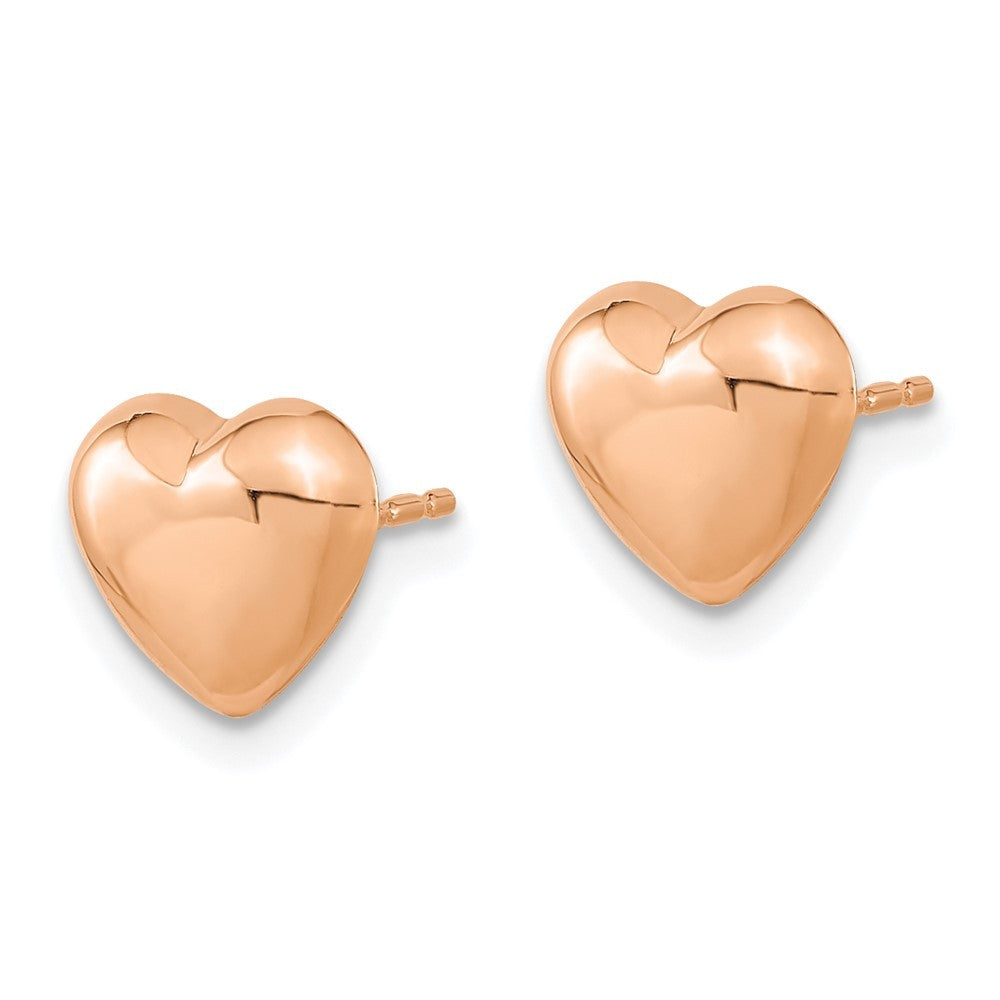 14k Rose Gold Polished Heart Earrings