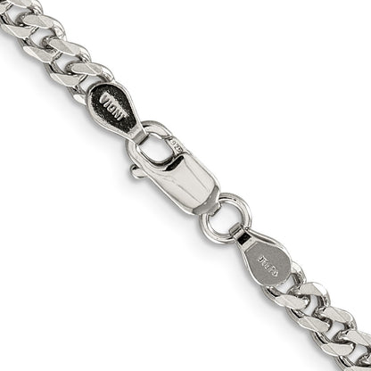 Sterling Silver Rhodium-plated 4.5mm Curb Chain