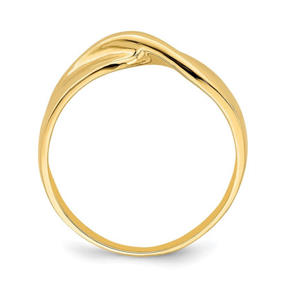 14K Yellow Gold Polished Single Twist Ring