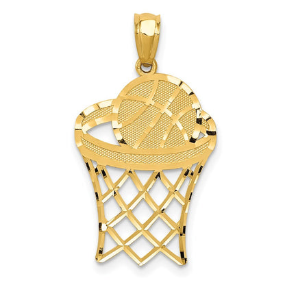 14k Yellow Gold Basketball Pendant for Women