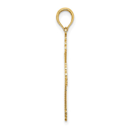 14k Yellow Gold Cross  Heart Center Charm Pendant for Women