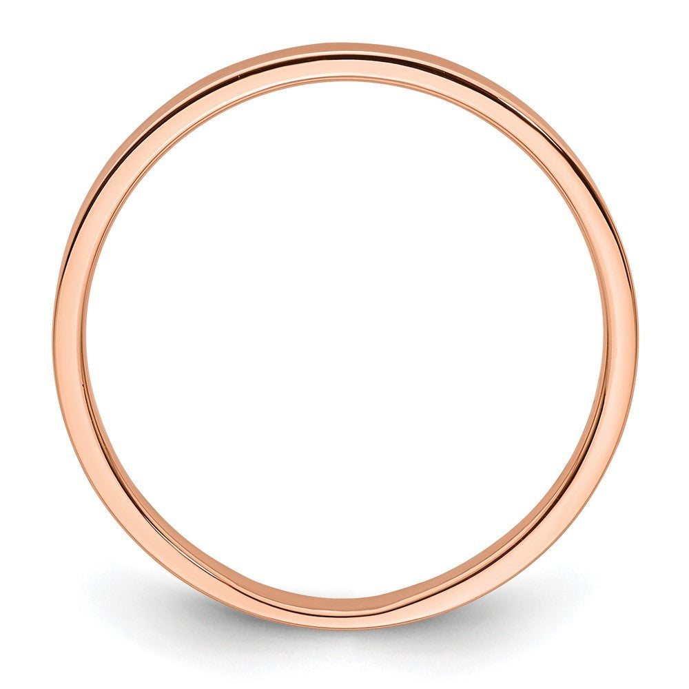 14k Rose Gold 2mm Lightweight Flat Wedding Band Ring Size 6.5