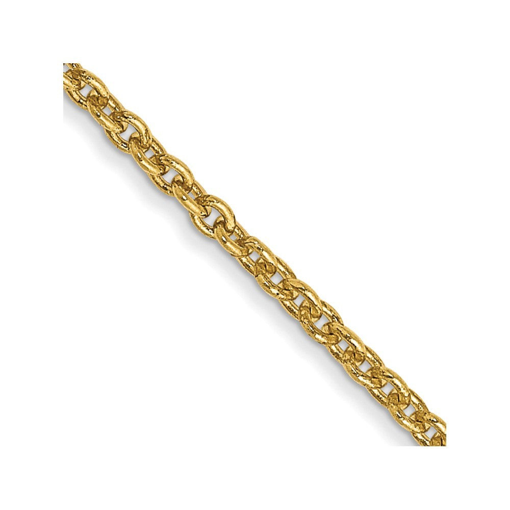 14k Yellow Gold 20 inch 1.4mm Forzantine Cable Chain Necklace
