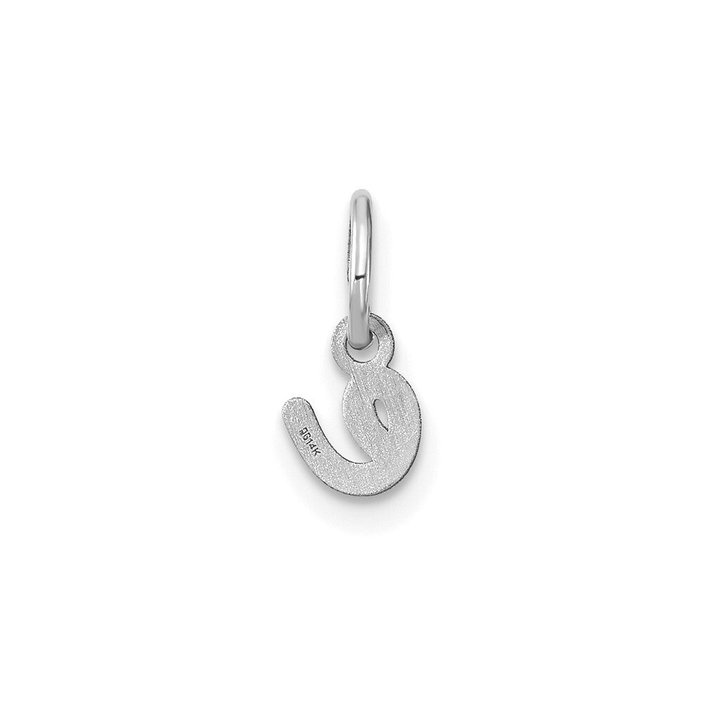 14k White Gold Lower case Letter E Initial Charm Pendant for Women