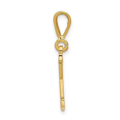 14k Yellow Gold Textured Initial K Charm Pendant for Women