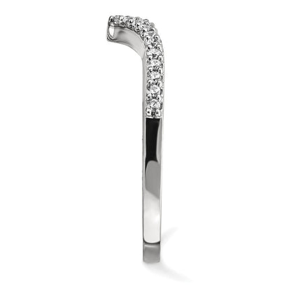 14k White Gold Diamond V Ring