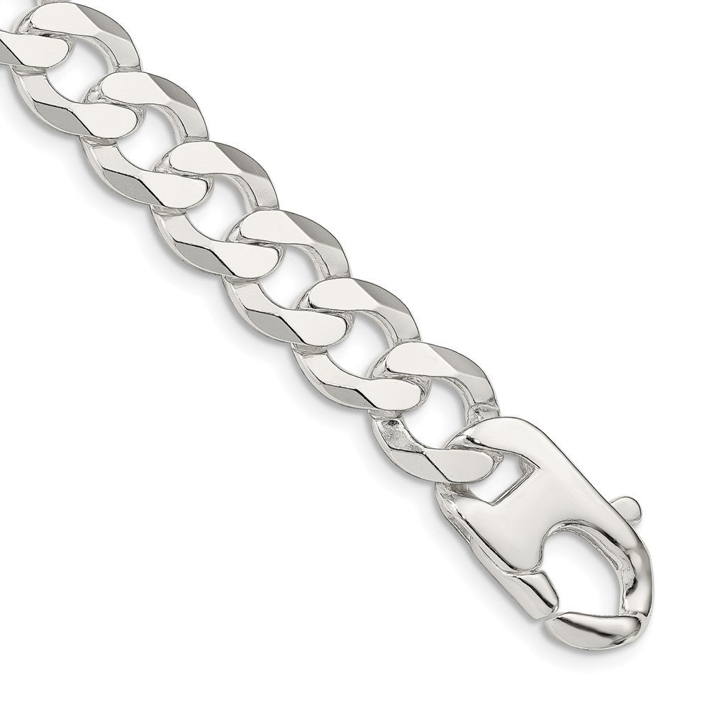 Sterling Silver 14mm Flat Curb Chain Bracelet