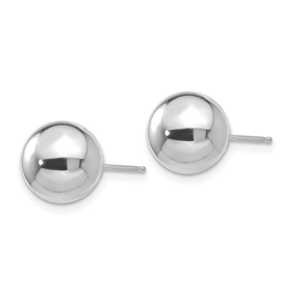 14k White Gold Polished 9mm Ball Stud Earrings Gift for Women