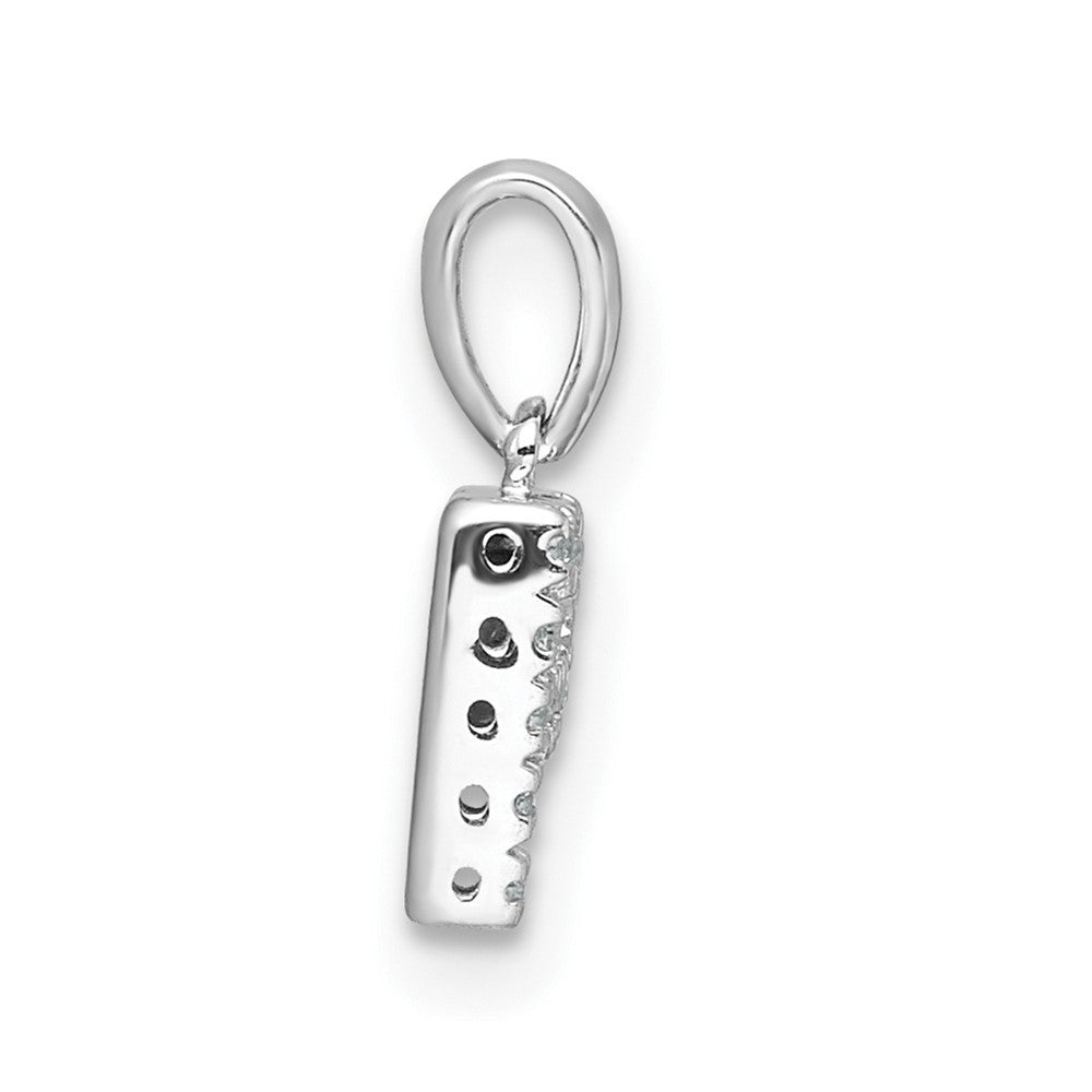 14K White Gold Diamond Letter P Initial with Bail Pendant