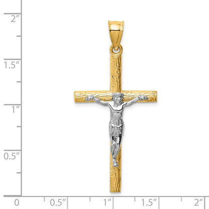 14k Two-tone Gold Crucifix Pendant for Women