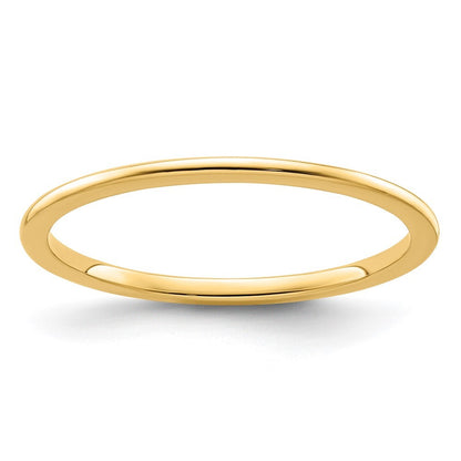 14K Yellow Gold Yellow Gold 1.2mm Half Round Polished Stackable Band Size 6