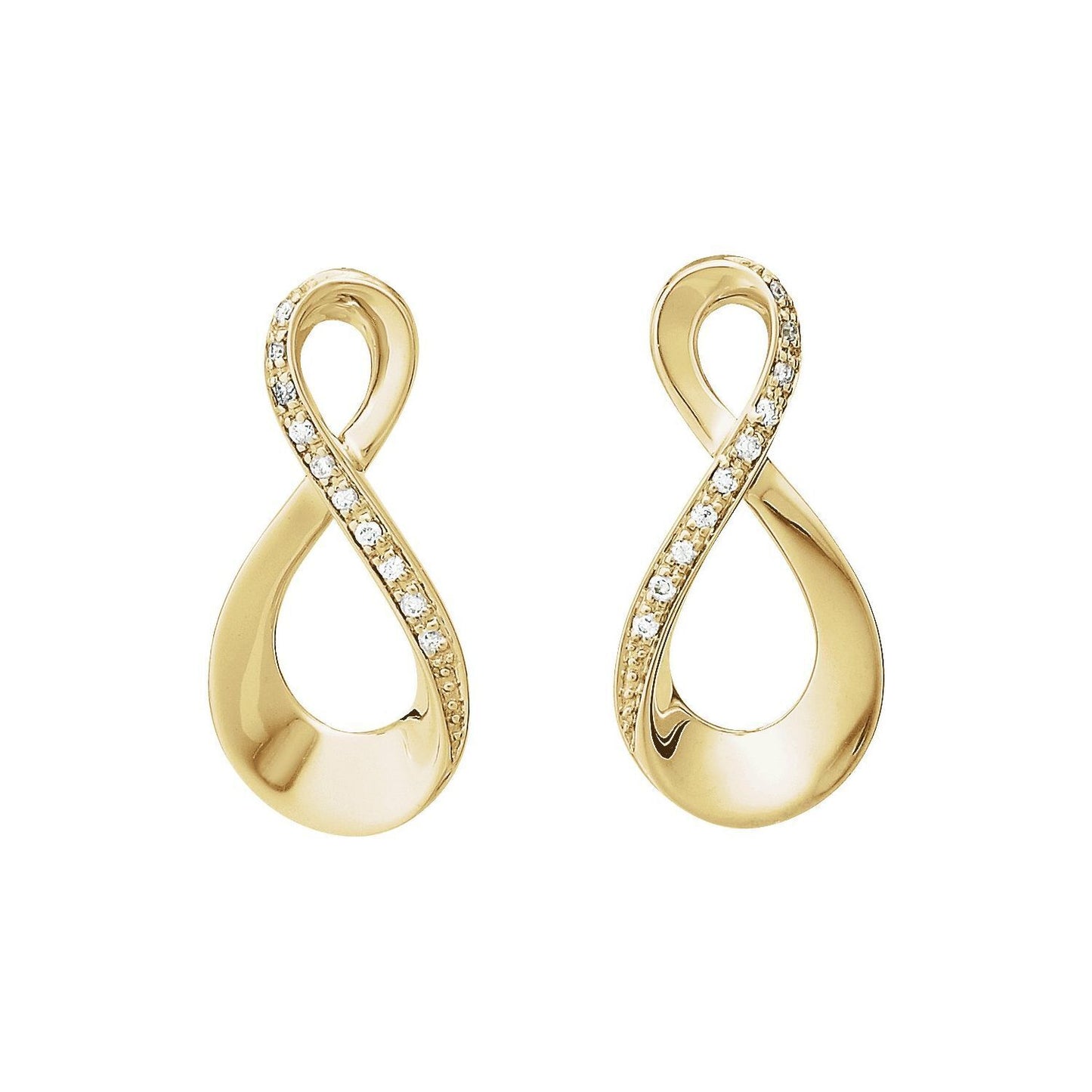 14k Yellow Gold .08 CTW Natural Diamond Infinity-Inspired Stud Earrings