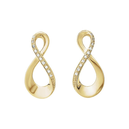 14k Yellow Gold .08 CTW Natural Diamond Infinity-Inspired Stud Earrings