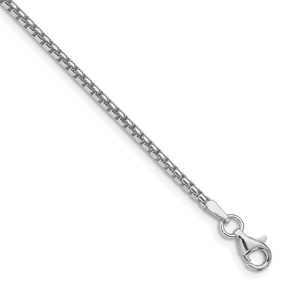 Sterling Silver Rhodium-plated 2mm Round Box Chain Necklace