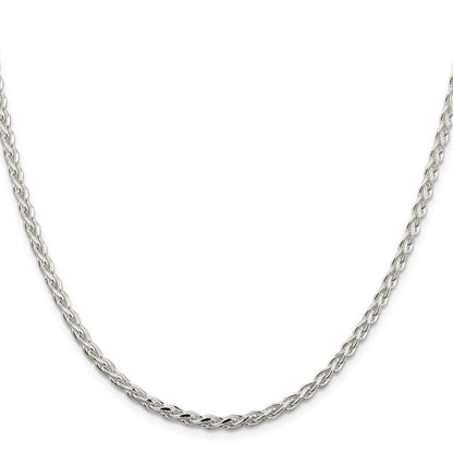 Sterling Silver 3.5mm Diamond-cut Spiga Chain Necklace