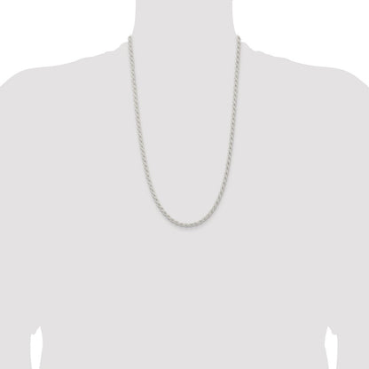 Sterling Silver Rhodium-plated 4.5mm Solid Rope Chain