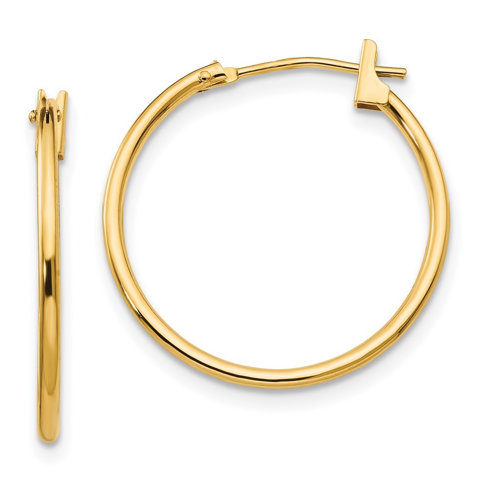 14k Yellow Gold 1mm Hoop Earrings