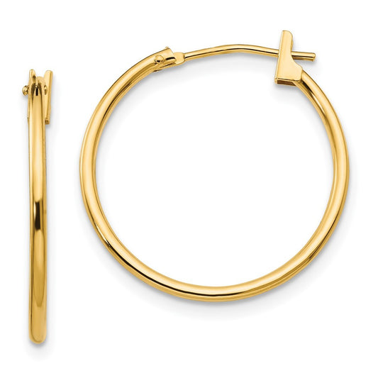 14k Yellow Gold 1mm Hoop Earrings