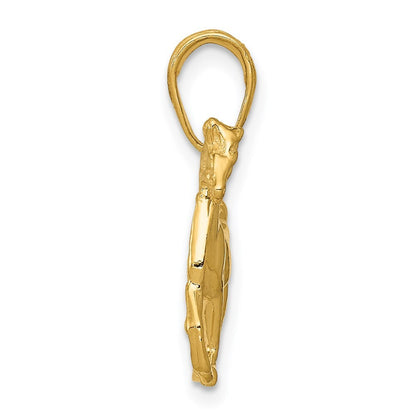 14k Yellow Gold Standing Horse Pendant for Women