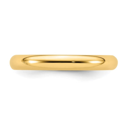 14K Yellow Gold Yellow Gold 3mm Standard Weight Comfort Fit Wedding Band Size 6