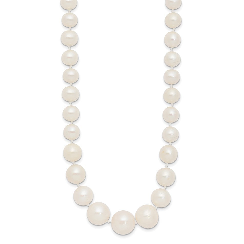14k Yellow Gold 7-11mm White Cultured Pearl Graduated Necklace 18"