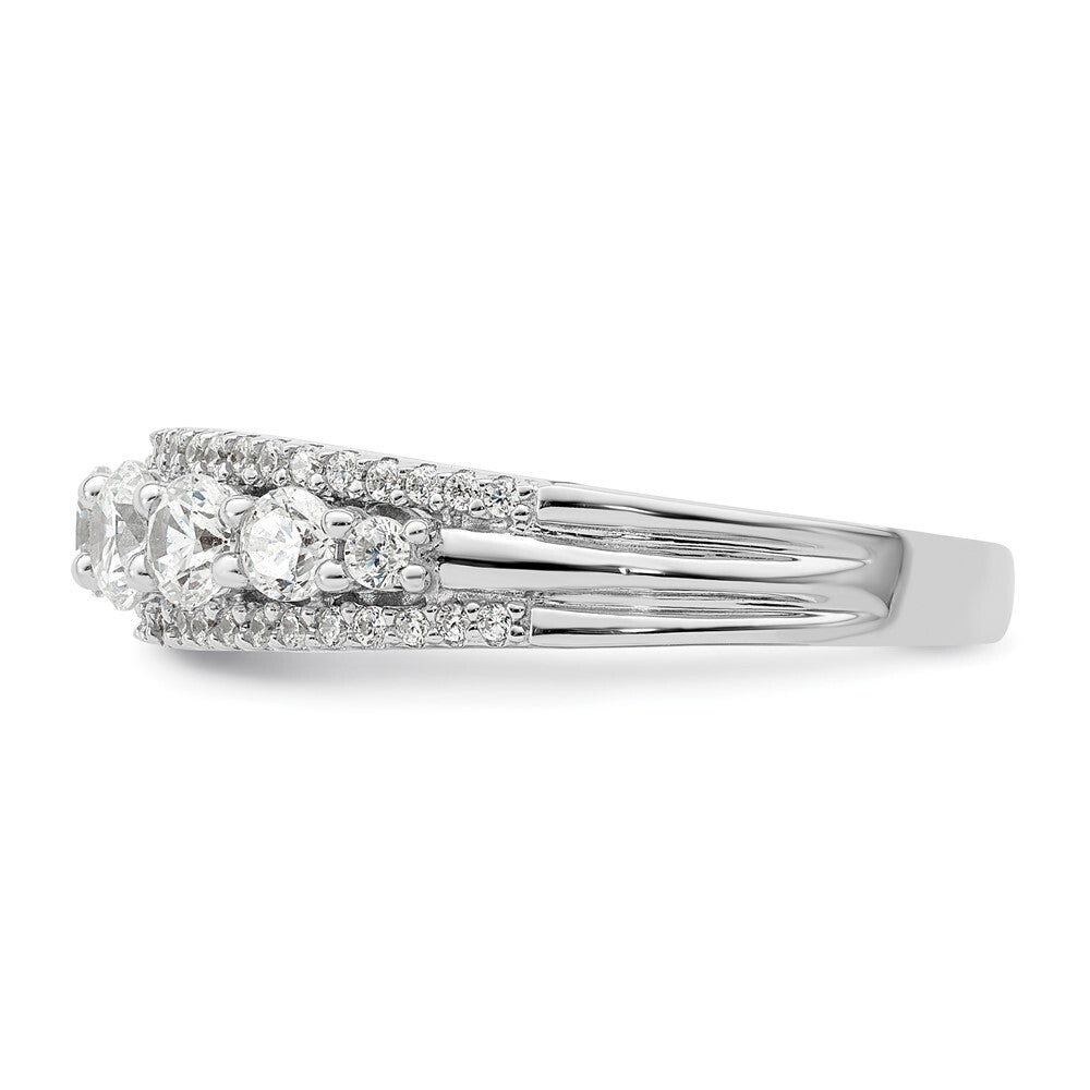 Sterling Silver Rhodium plated CZ Ring Size 6