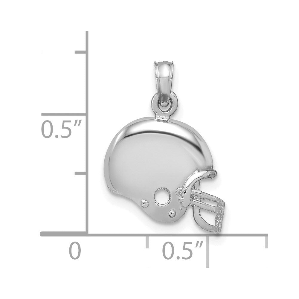 14k White Gold Football Helmet Pendant for Women