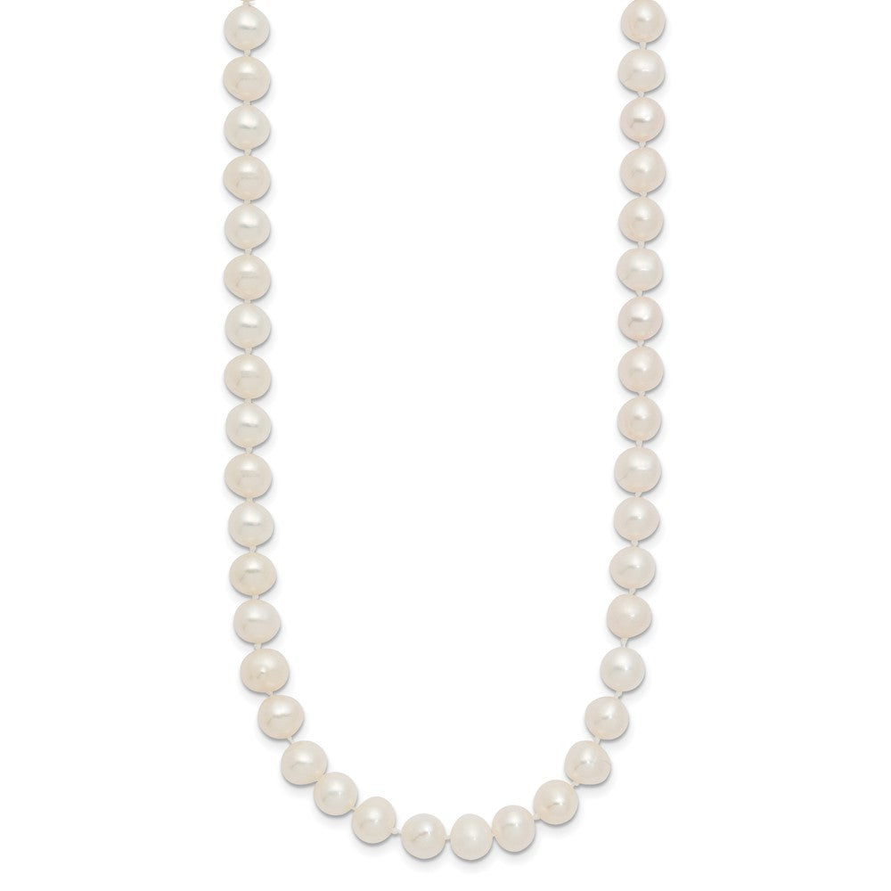 14k Yellow Gold 6-7mm White Semi-Round Cultured Pearl Necklace 16"