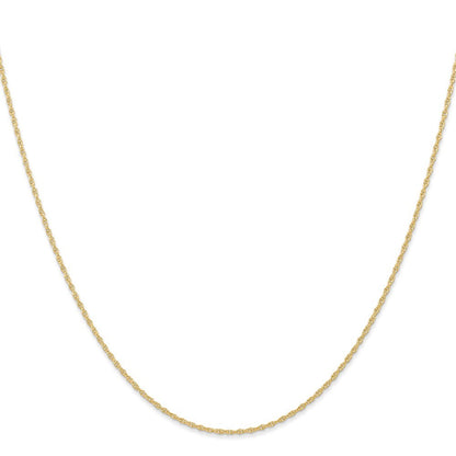 14k Yellow Gold 14" Carded .95mm Cable Rope Chain Necklace