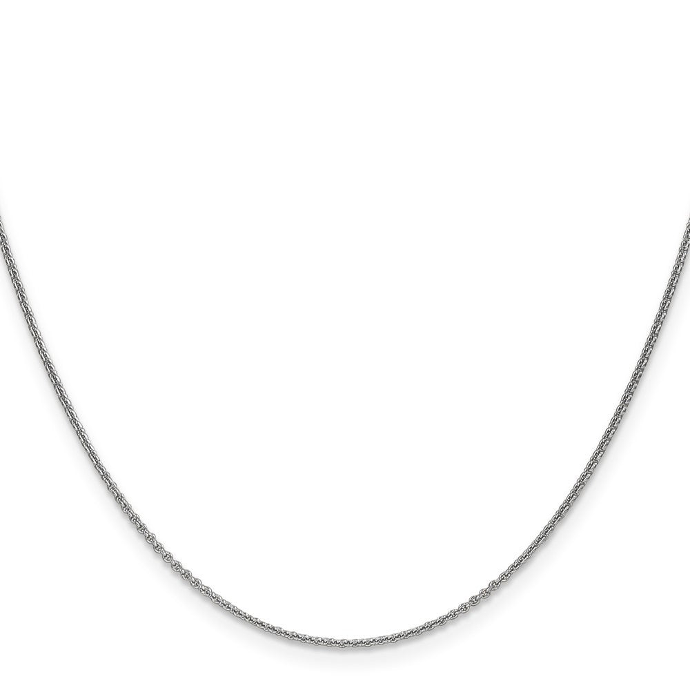 14K White Gold 14" 1mm Round Open Link Cable Chain Necklace