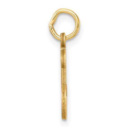 14k Yellow Gold Diamond-cut Letter L Initial Charm