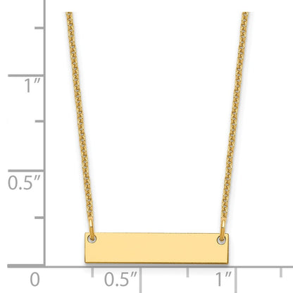 14k Yellow Gold Yellow Gold Small Blank Bar Necklace