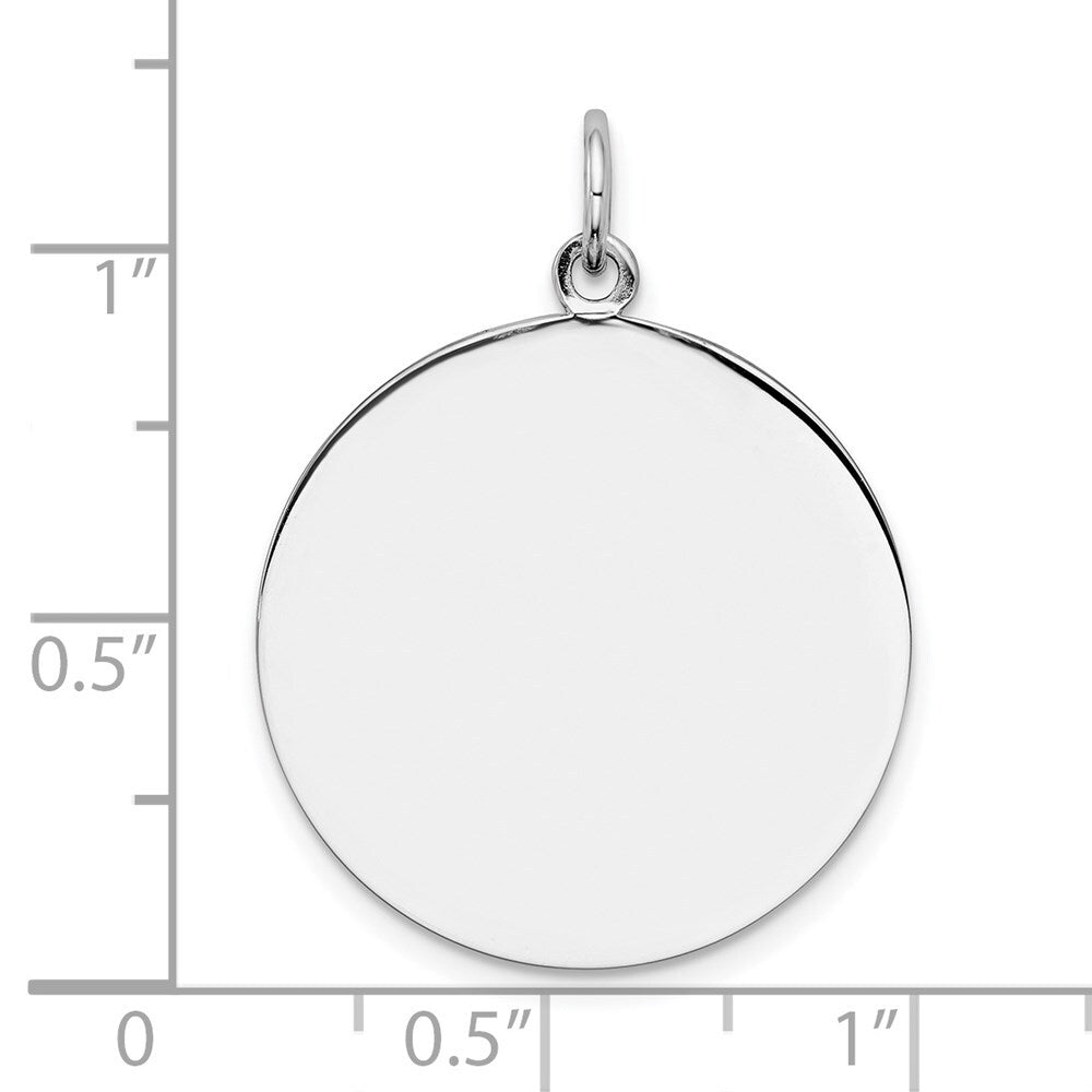 Sterling Silver Engraveable Round Polished Front/Satin Back Disc Charm