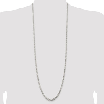 Sterling Silver Rhodium-plated 4.6mm Rolo Chain