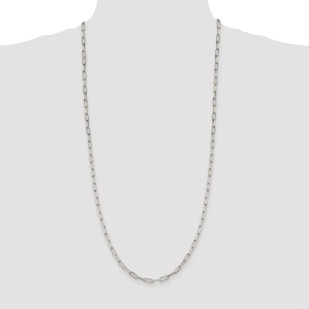 Sterling Silver Rhodium-plated 4.25mm Elongated Open Link Chain
