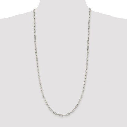 Sterling Silver Rhodium-plated 4.25mm Elongated Open Link Chain