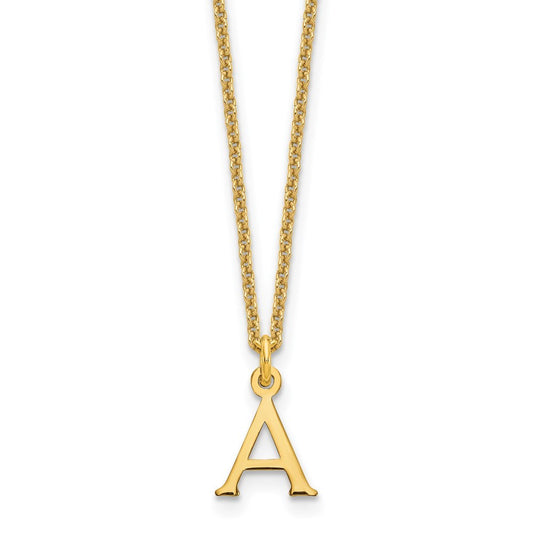 14k Yellow Gold Cutout Letter A Initial Necklace